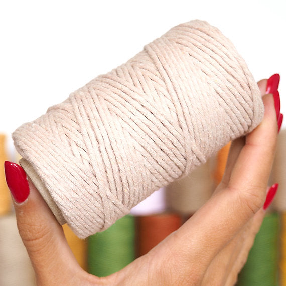 Single Twisted 2mm 50m spool Luxurious Feel Macrame Cotton Cord