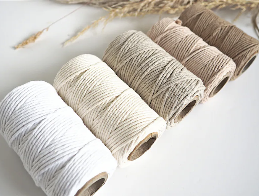 Single Twisted 2mm 50m spool Luxurious Feel Macrame Cotton Cord