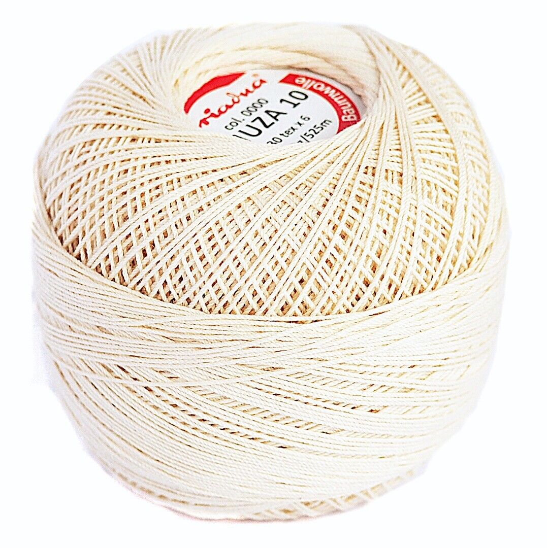 Luxurious Feel Cotton Crochet Thread Muza Size 10, Brand Ariadna