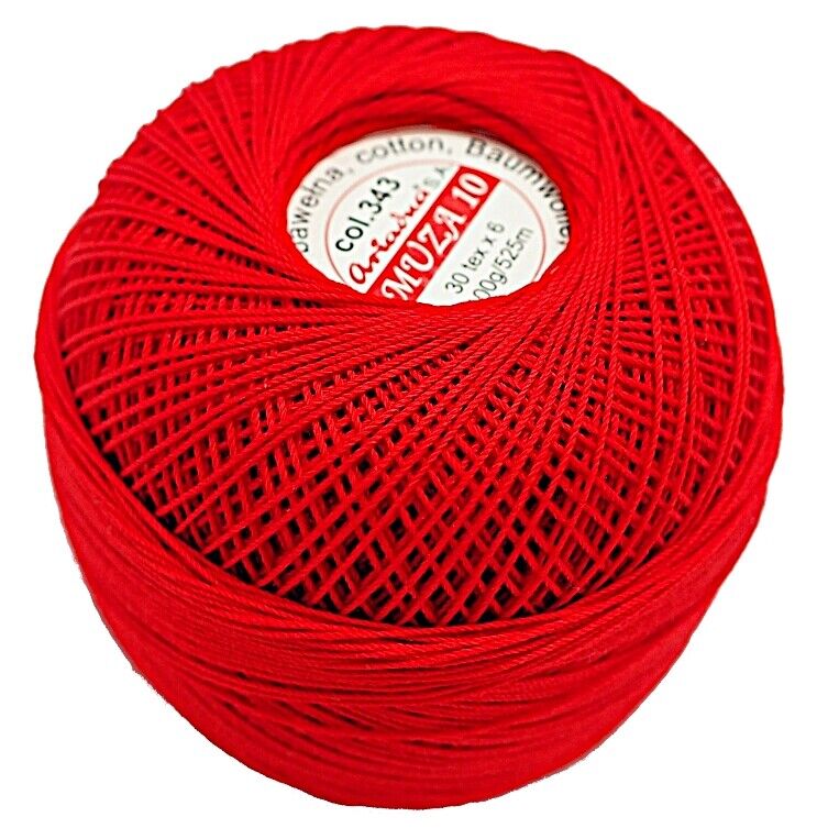 Luxurious Feel Cotton Crochet Thread Muza Size 10, Brand Ariadna