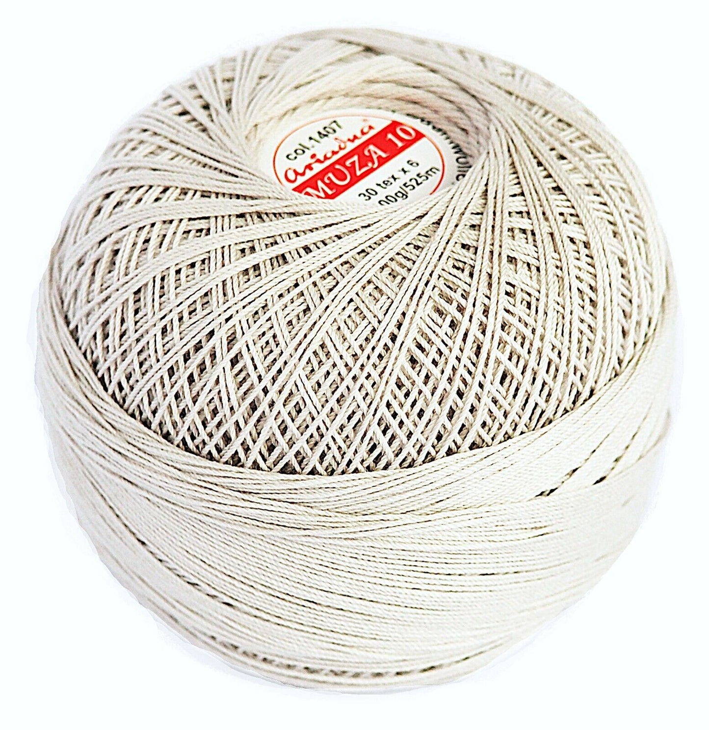 Luxurious Feel Cotton Crochet Thread Muza Size 10, Brand Ariadna