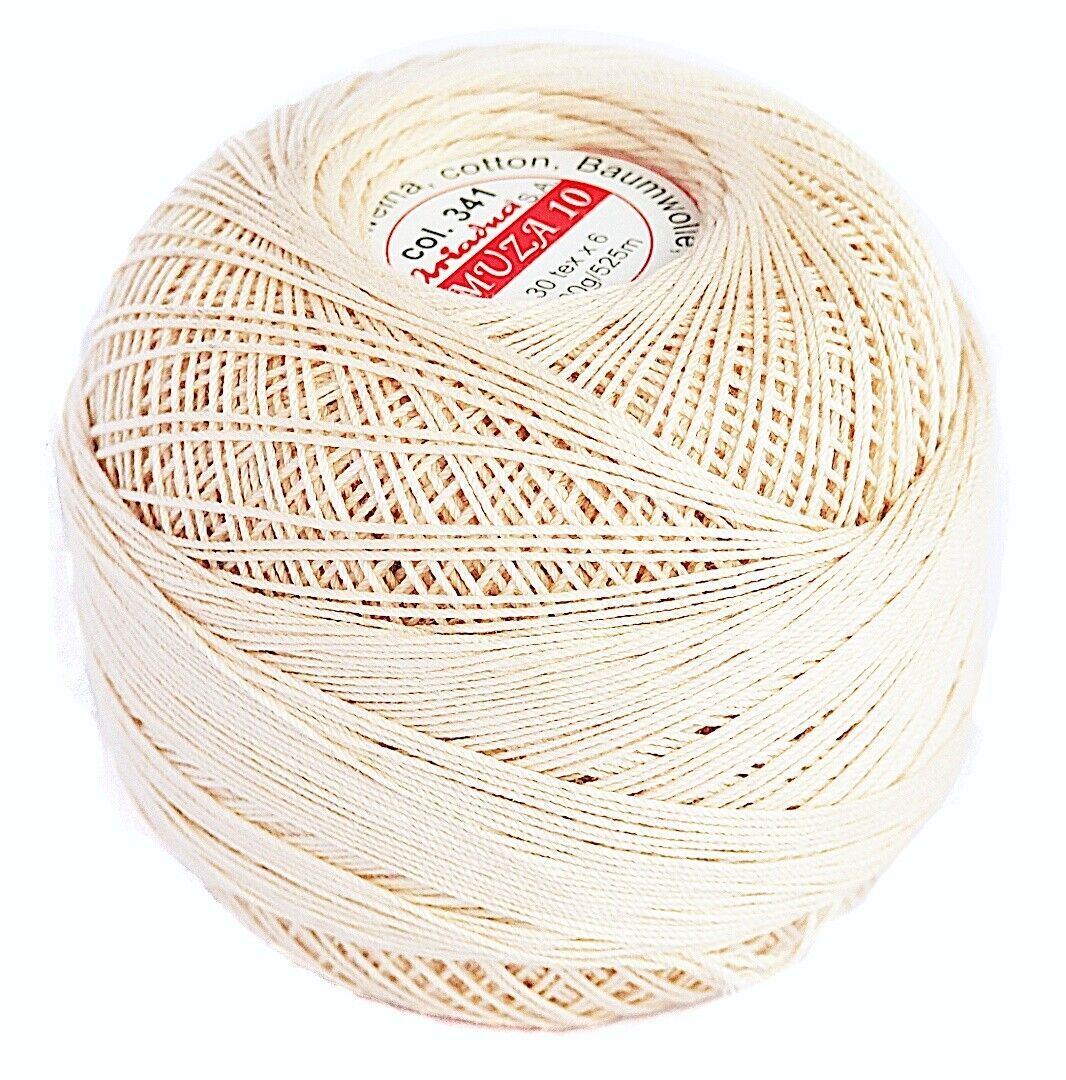 Luxurious Feel Cotton Crochet Thread Muza Size 10, Brand Ariadna