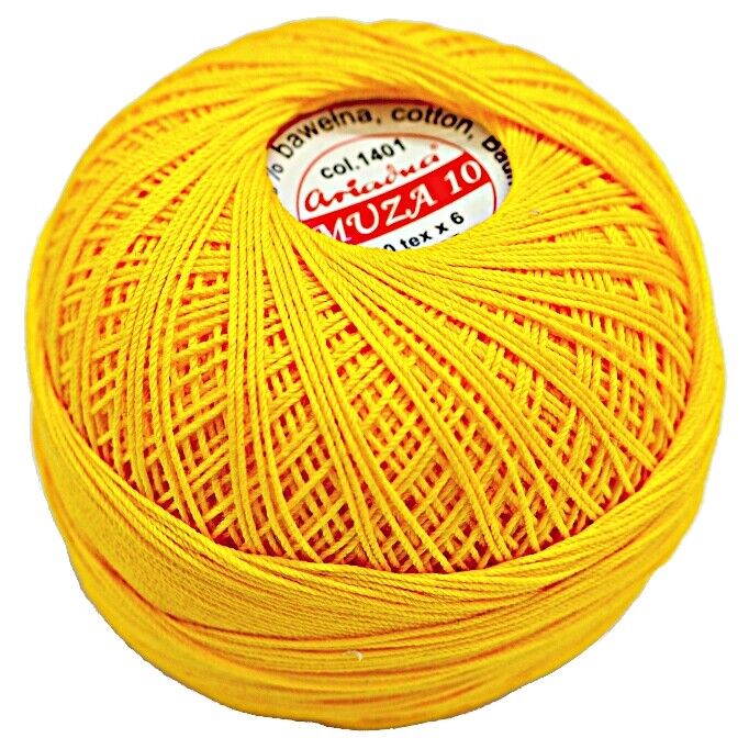 Luxurious Feel Cotton Crochet Thread Muza Size 10, Brand Ariadna