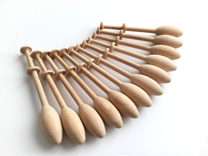 12 Wooden Bobbins Style 2, Lacemaking Accessories