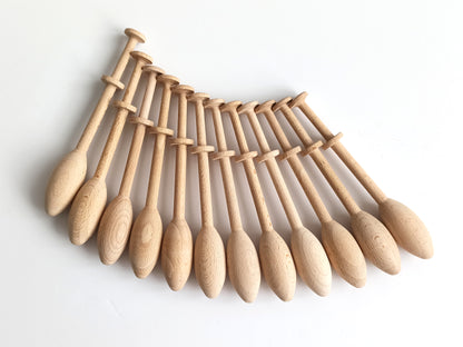 12 Wooden Bobbins Style 2, Lacemaking Accessories