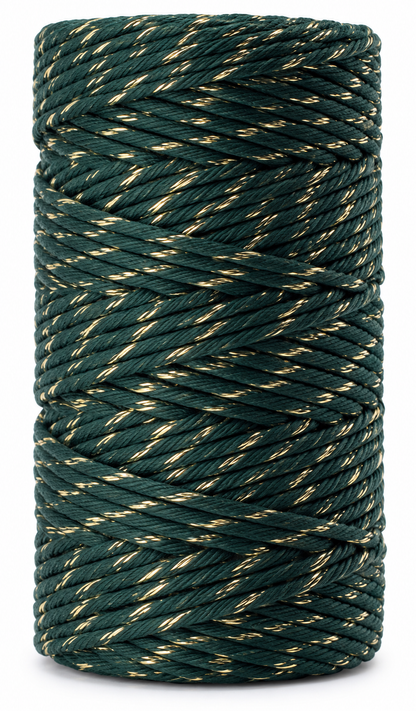 Macramé Cord with Metallic Thread 2mm Single Twist 50m Spool