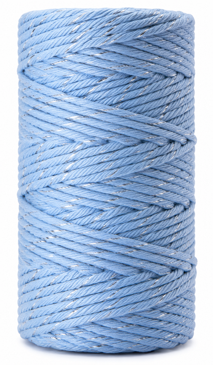 Macramé Cord with Metallic Thread 2mm Single Twist 50m Spool