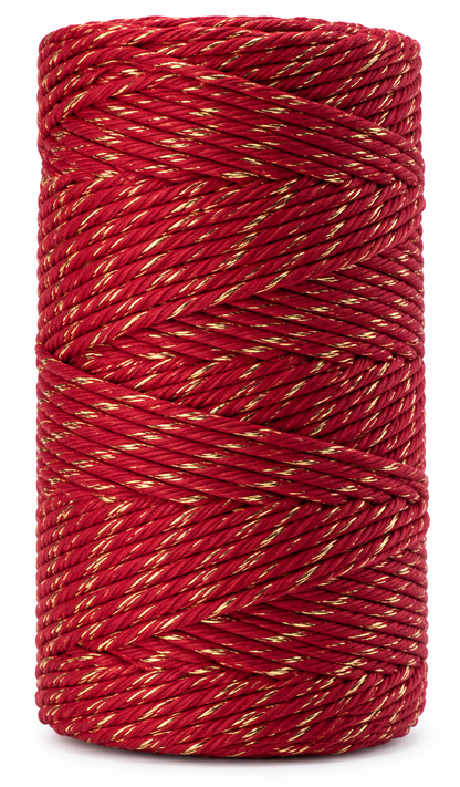 Macrame Cotton Cord 3mm with Metallic Thread 100m