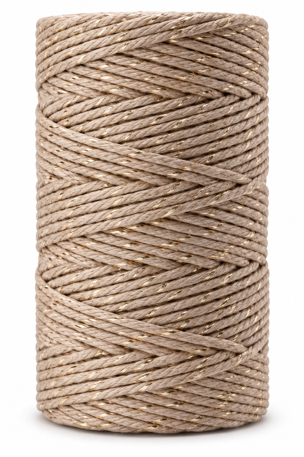 Macrame Cotton Cord 3mm with Metallic Thread 100m