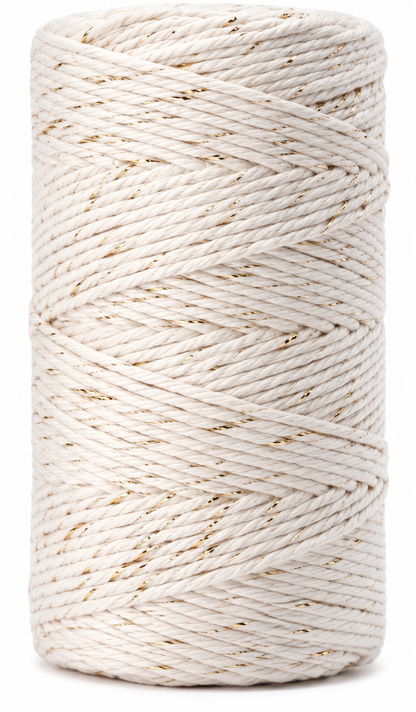 Macramé Cord with Metallic Thread 2mm Single Twist 50m Spool