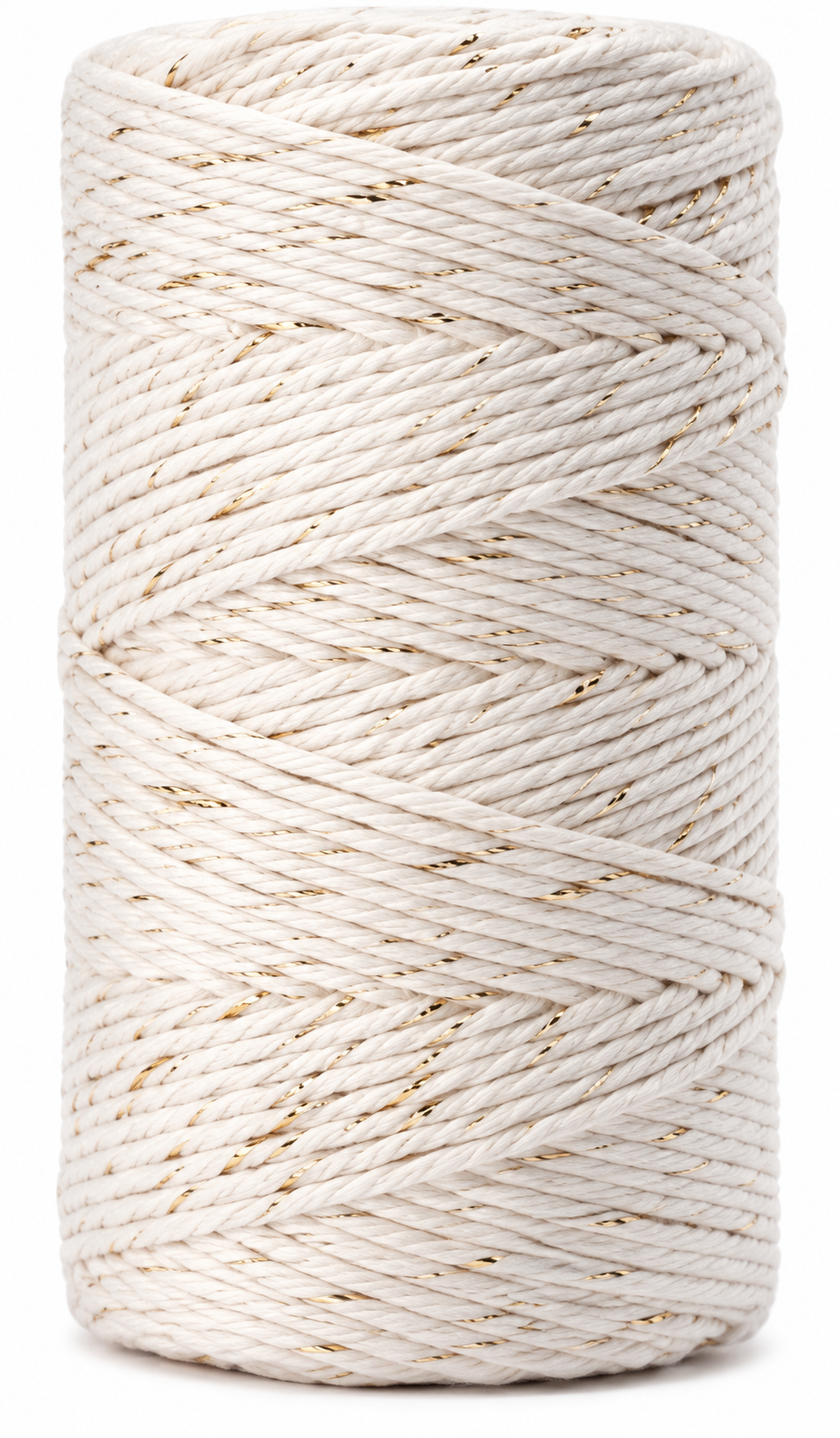 Macrame Cotton Cord 3mm with Metallic Thread 100m