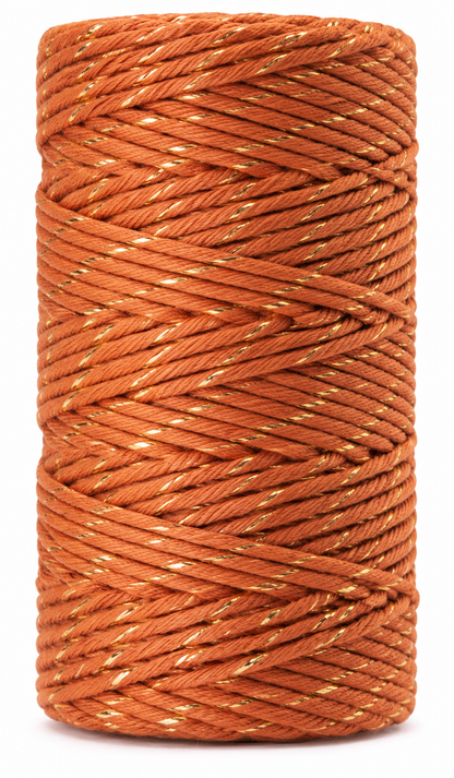 Macramé Cord with Metallic Thread 2mm Single Twist 50m Spool