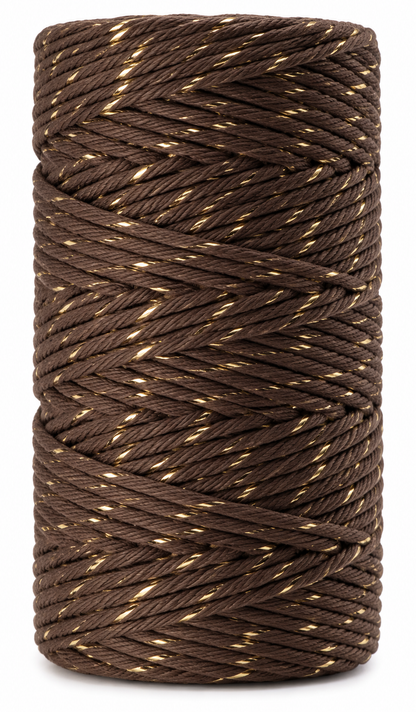 Macrame Cotton Cord 3mm with Metallic Thread 100m