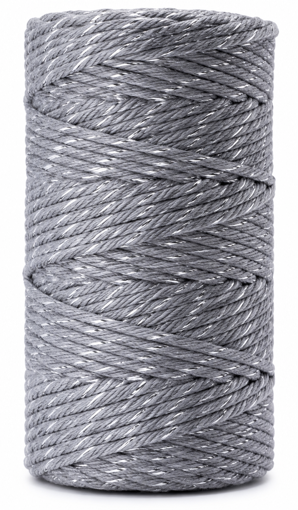 Macramé Cord with Metallic Thread 2mm Single Twist 50m Spool
