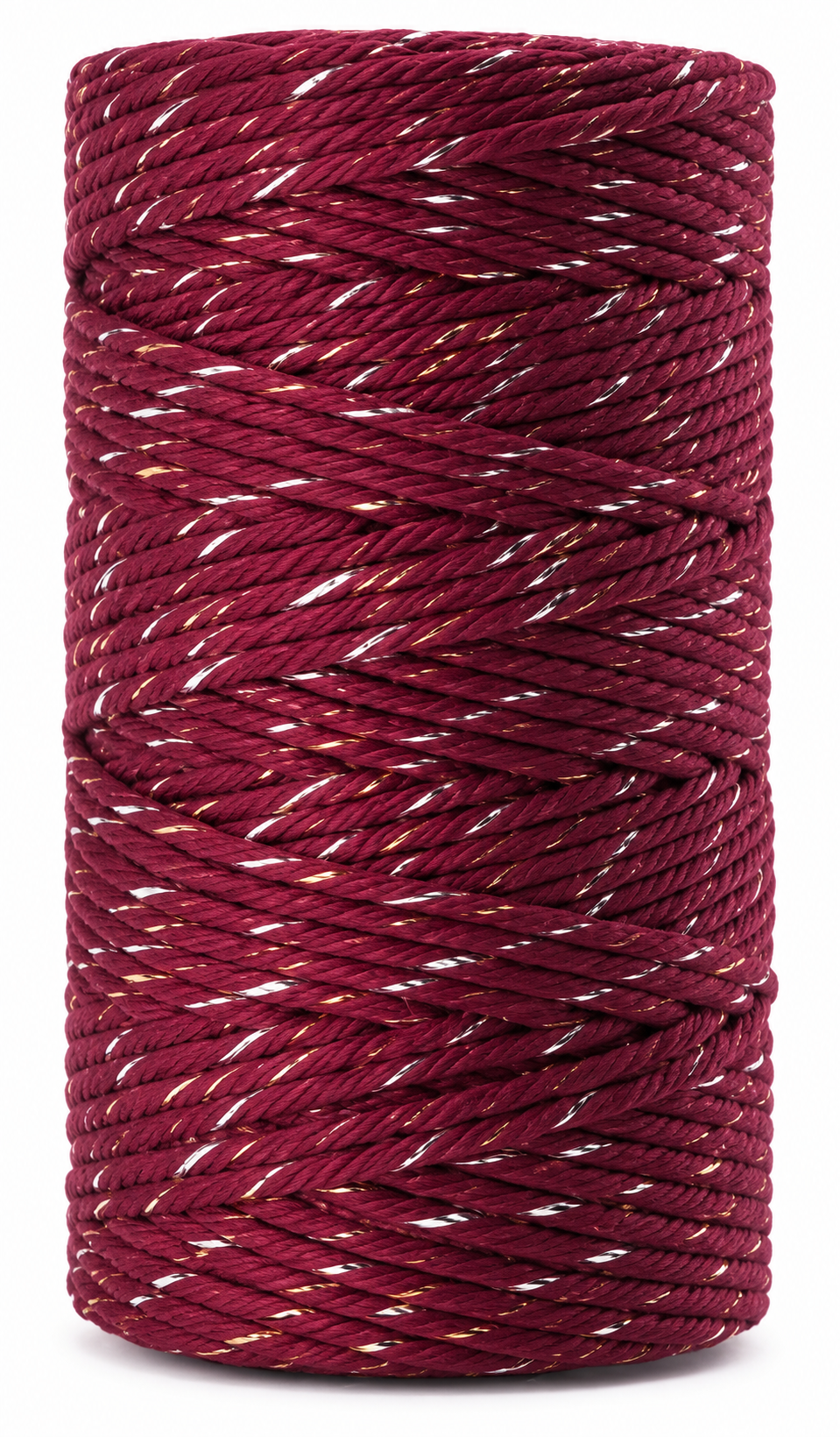 Macramé Cord with Metallic Thread 2mm Single Twist 50m Spool