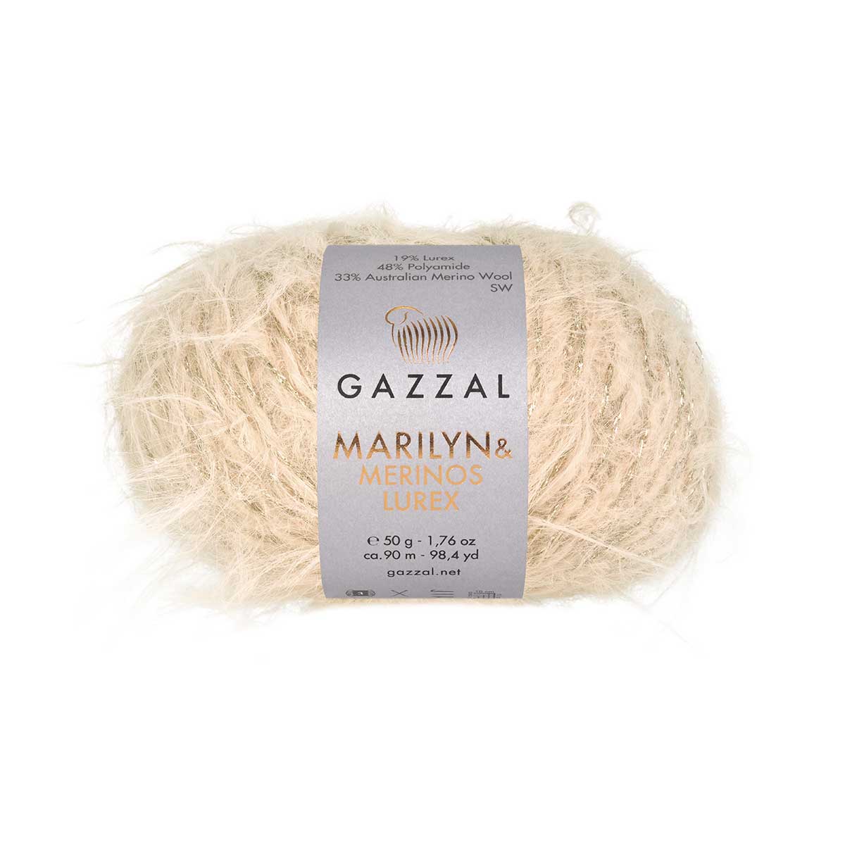 Gazzal Marilyn and Merinos Lurex  50g / 90m