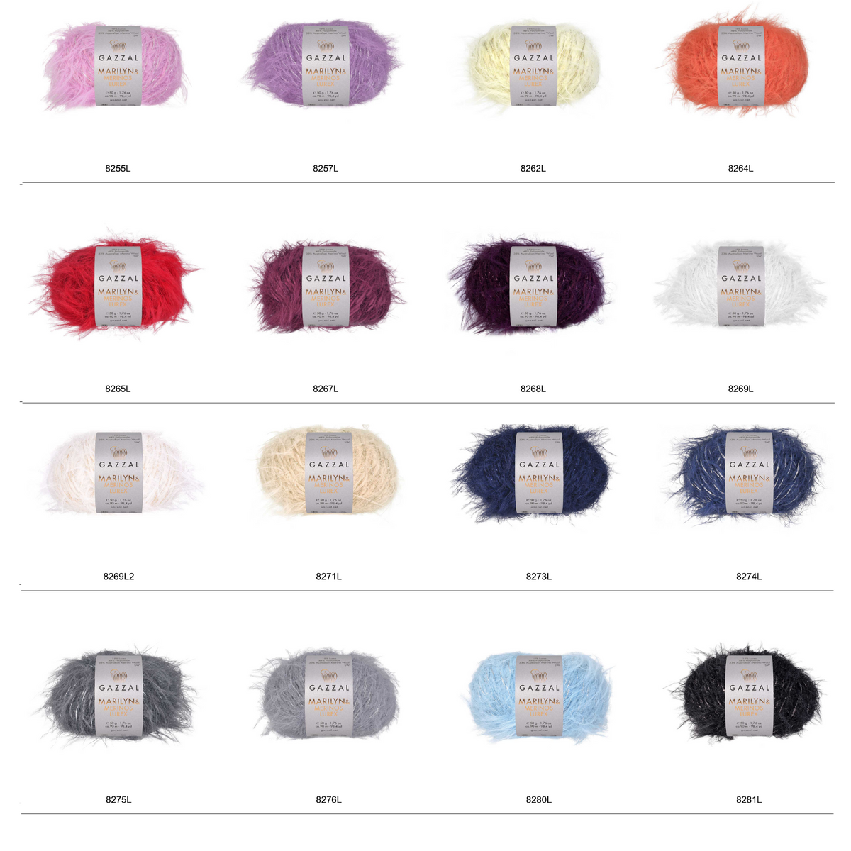 Gazzal Marilyn and Merinos Lurex  50g / 90m