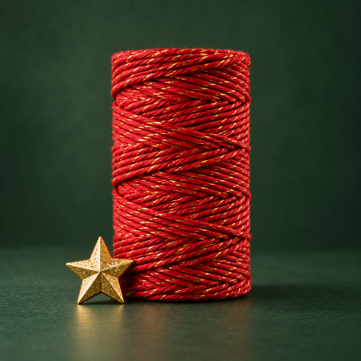Macramé Cord with Metallic Thread 2mm Single Twist 50m Spool