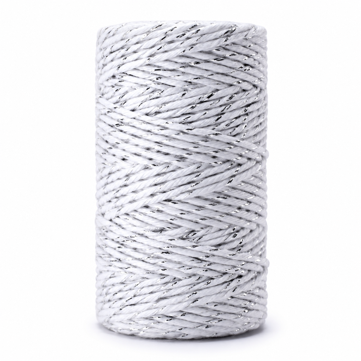 Macramé Cord with Metallic Thread 2mm Single Twist 50m Spool