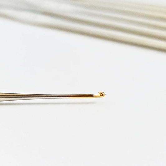 Fine Crochet Hook Tulip, Gold Point, Sizes from 0.45 mm to 1.75 mm