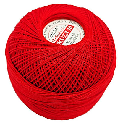 Luxurious Feel Cotton Crochet Thread Muza Size 10, Brand Ariadna