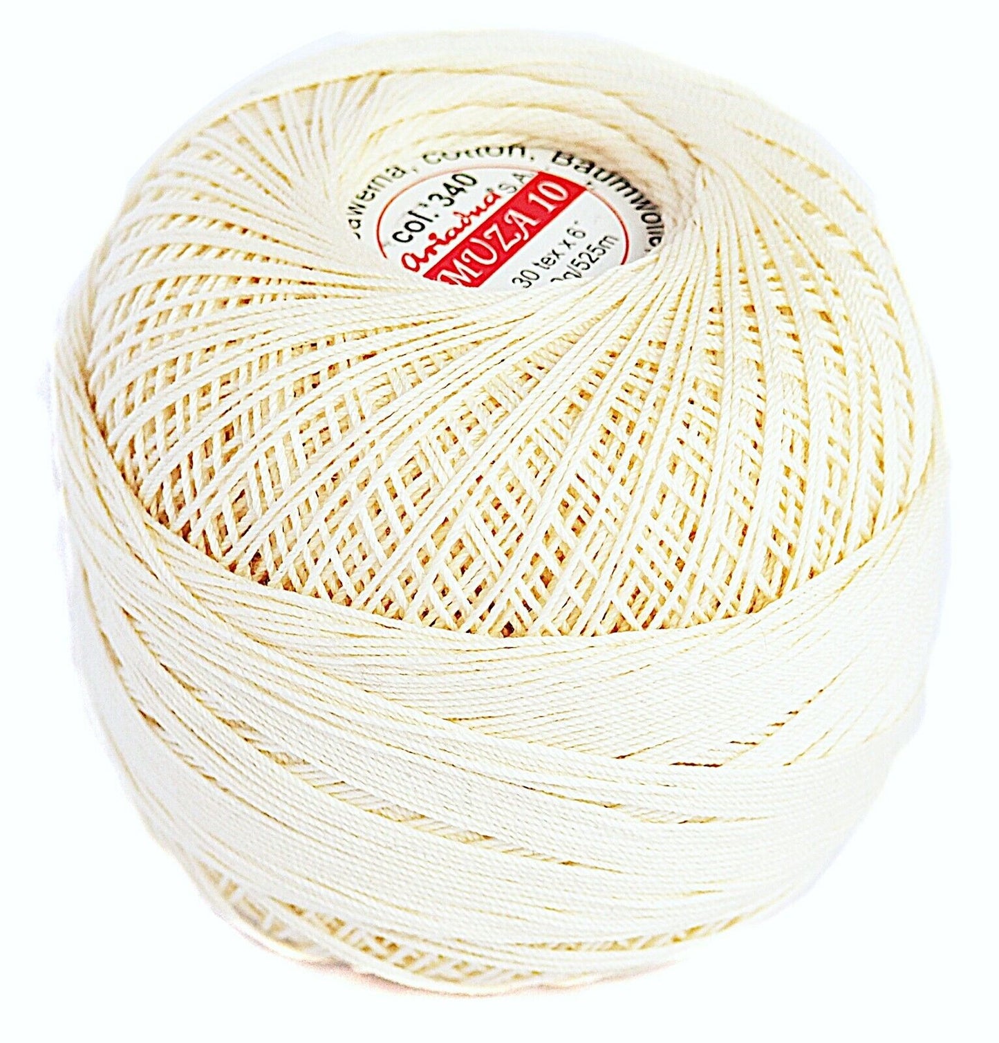 Luxurious Feel Cotton Crochet Thread Muza Size 10, Brand Ariadna