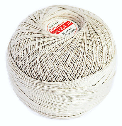 Luxurious Feel Cotton Crochet Thread Muza Size 10, Brand Ariadna